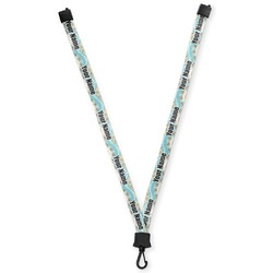 Teal Ribbons & Labels Lanyard (Personalized)
