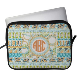 Teal Ribbons & Labels Laptop Sleeve / Case - 15" (Personalized)