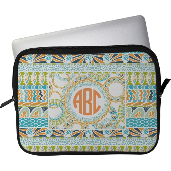 Custom Teal Ribbons & Labels Laptop Sleeve / Case - 15" (Personalized)