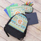Teal Ribbons & Labels Large Backpack - Black - With Stuff
