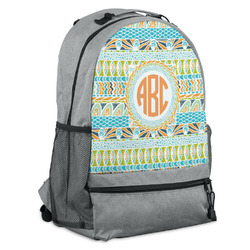 Teal Ribbons & Labels Backpack - Grey (Personalized)