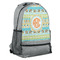 Teal Ribbons & Labels Large Backpack - Gray - Angled View