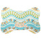 Teal Ribbons & Labels Bone Shaped Dog Food Mat (Personalized)