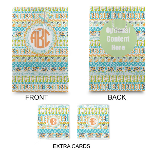Teal Ribbons & Labels Large Gift Bag - Approval