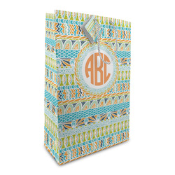 Teal Ribbons & Labels Large Gift Bag (Personalized)