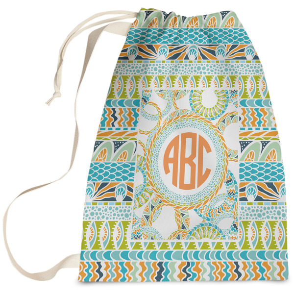 Custom Teal Ribbons & Labels Laundry Bag (Personalized)