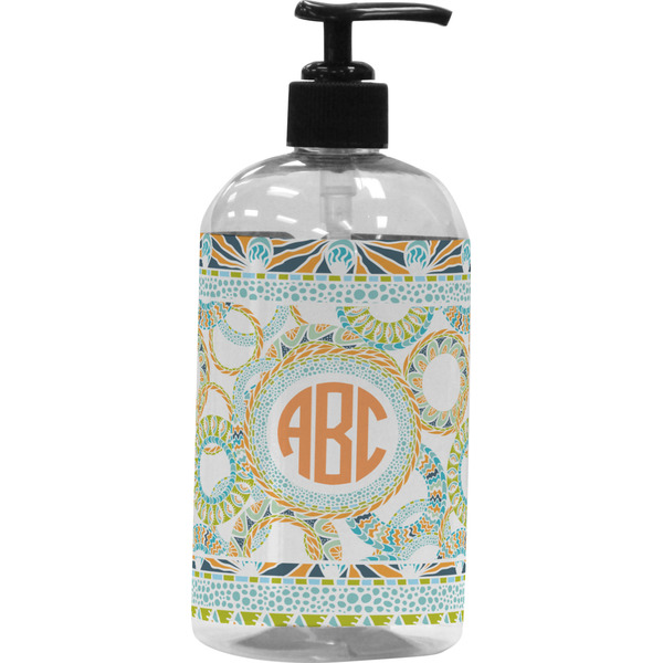 Custom Teal Ribbons & Labels Plastic Soap / Lotion Dispenser (Personalized)