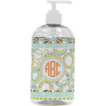 Teal Ribbons & Labels Plastic Soap / Lotion Dispenser (16 oz - Large - White) (Personalized)