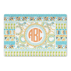 Teal Ribbons & Labels Large Rectangle Car Magnet (Personalized)
