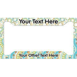 Teal Ribbons & Labels License Plate Frame - Style A (Personalized)