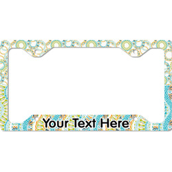 Teal Ribbons & Labels License Plate Frame - Style C (Personalized)