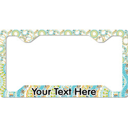 Teal Ribbons & Labels License Plate Frame - Style C (Personalized)