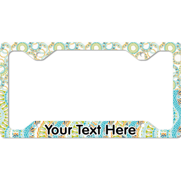 Teal Ribbons & Labels License Plate Frame - Style C