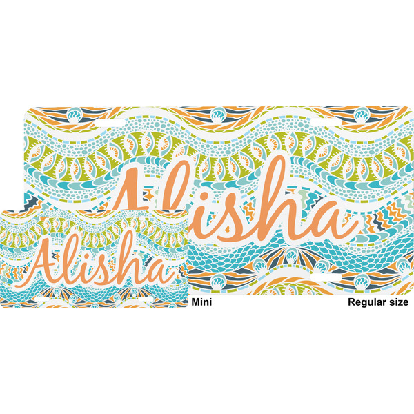 Teal Ribbons & Labels License Plate (Sizes)