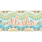 Teal Ribbons & Labels Front License Plate (Personalized)