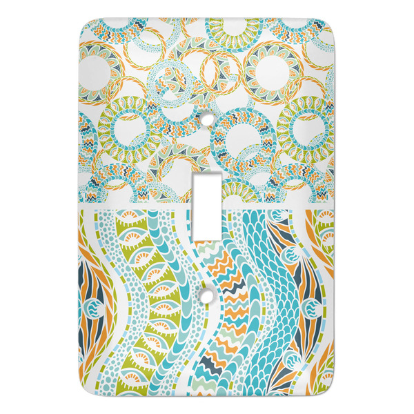Custom Teal Ribbons & Labels Light Switch Cover (Single Toggle)