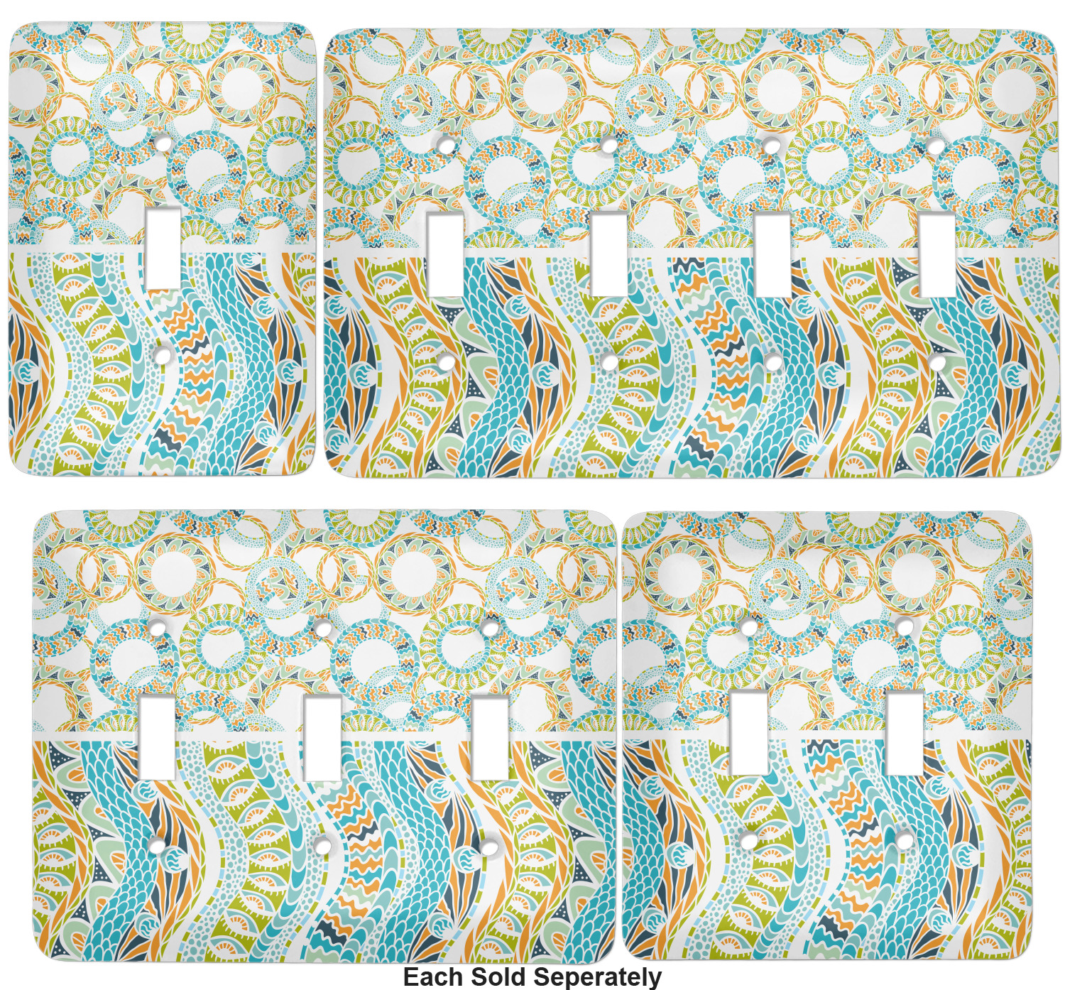 Teal Ribbons & Labels Light Switch Cover (Personalized) YouCustomizeIt