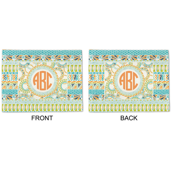 Teal Ribbons & Labels Linen Placemat - APPROVAL (double sided)