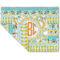 Teal Ribbons & Labels Linen Placemat - Folded Corner (double side)