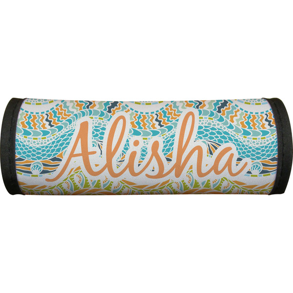 Teal Ribbons & Labels Luggage Handle Wrap