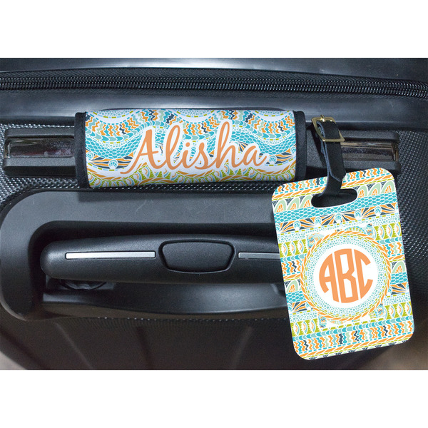 Teal Ribbons & Labels Luggage Wrap & Tag
