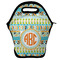 Teal Ribbons & Labels Lunch Bag - Front