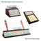Teal Ribbons & Labels Mahogany Desk Accessories