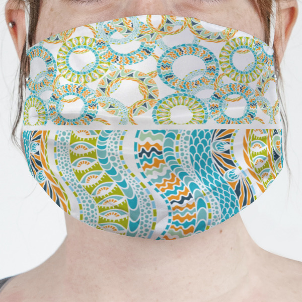 Custom Teal Ribbons & Labels Face Mask Cover