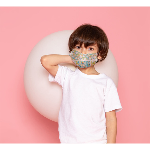 Teal Ribbons & Labels Mask1 Child Lifestyle