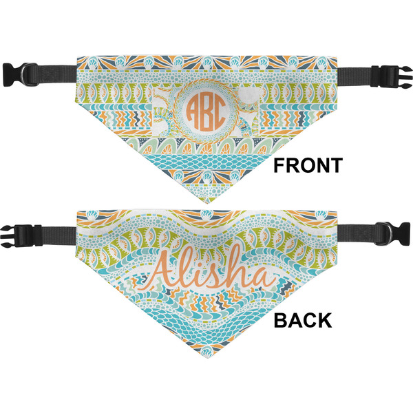 Teal Ribbons & Labels Medium Dog Bandana Approval