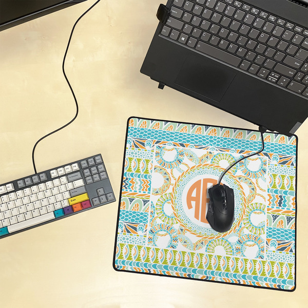 Teal Ribbons & Labels Medium Gaming Mats - LIFESTYLE