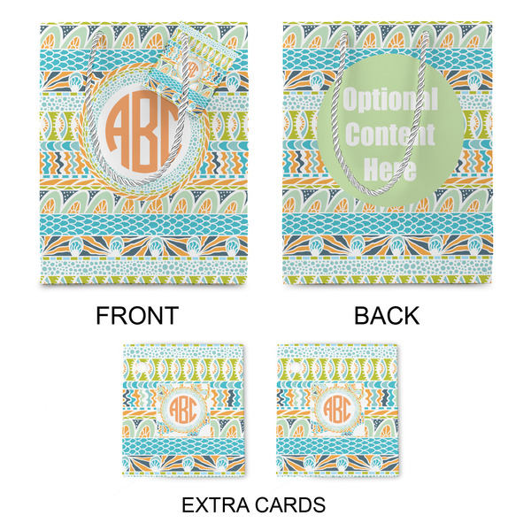 Teal Ribbons & Labels Medium Gift Bag - Approval
