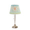 Teal Ribbons & Labels Poly Film Empire Lampshade - On Stand