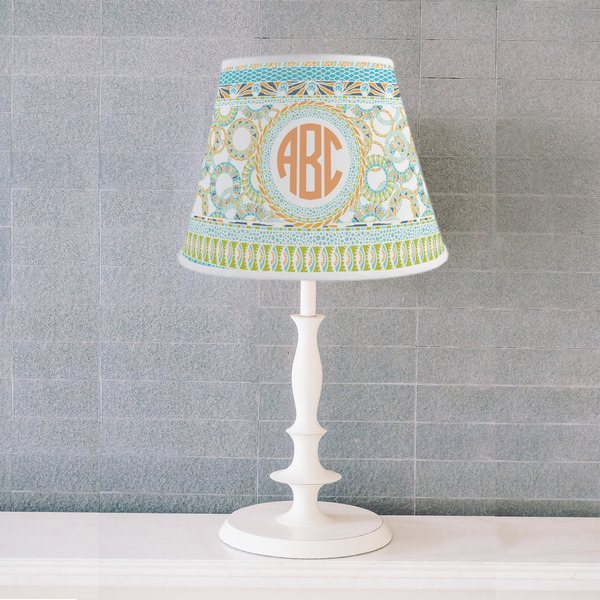Teal Ribbons & Labels Poly Film Empire Lampshade - Lifestyle