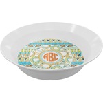 Teal Ribbons & Labels Melamine Bowl (Personalized)