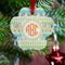 Teal Ribbons & Labels Metal Paw Ornament - Lifestyle