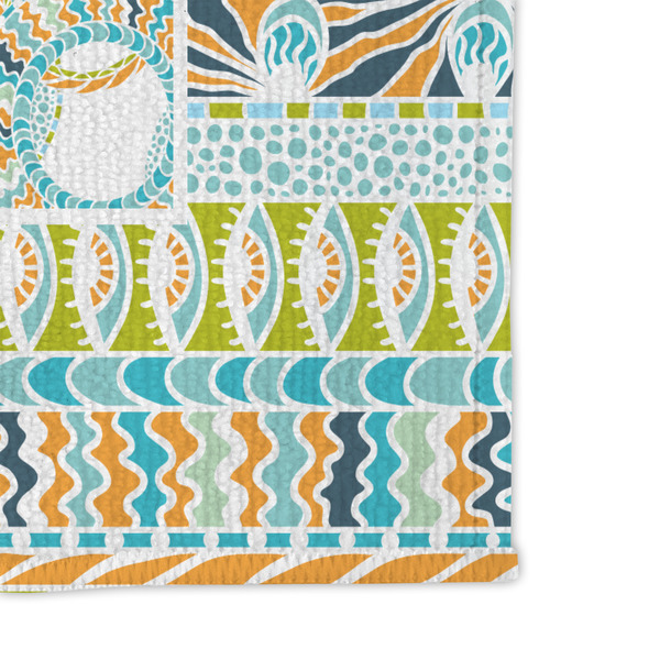 Teal Ribbons & Labels Microfiber Dish Rag - DETAIL