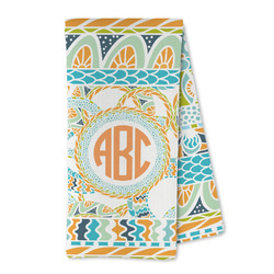 Teal Ribbons & Labels Kitchen Towel - Microfiber (Personalized)