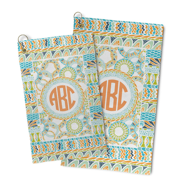 Teal Ribbons & Labels Microfiber Golf Towel - PARENT/MAIN