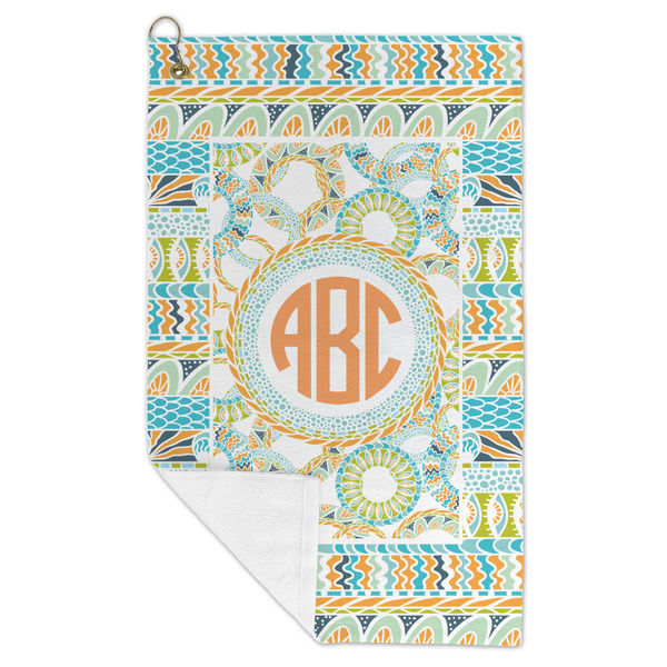 Teal Ribbons & Labels Microfiber Golf Towels - FOLD