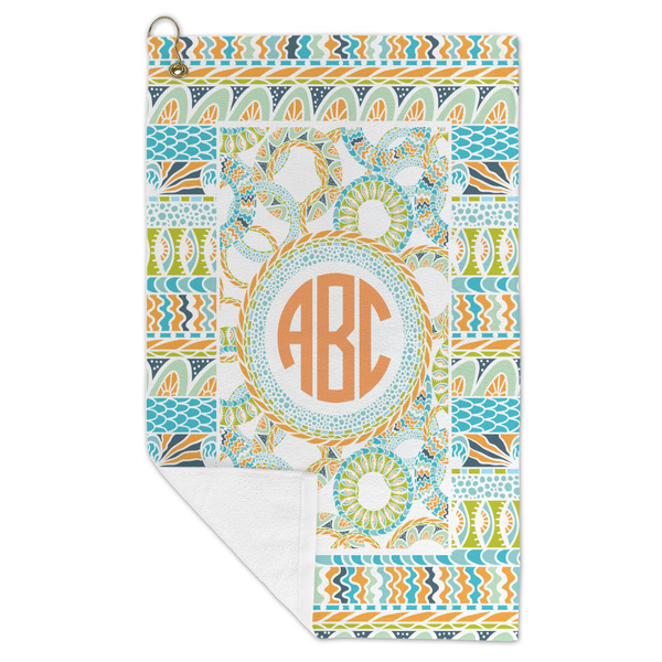Teal Ribbons & Labels Microfiber Golf Towels - FOLD