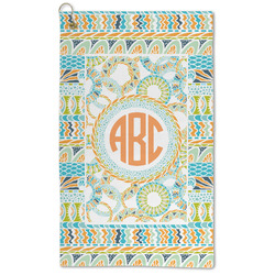 Teal Ribbons & Labels Microfiber Golf Towel - Large (Personalized)