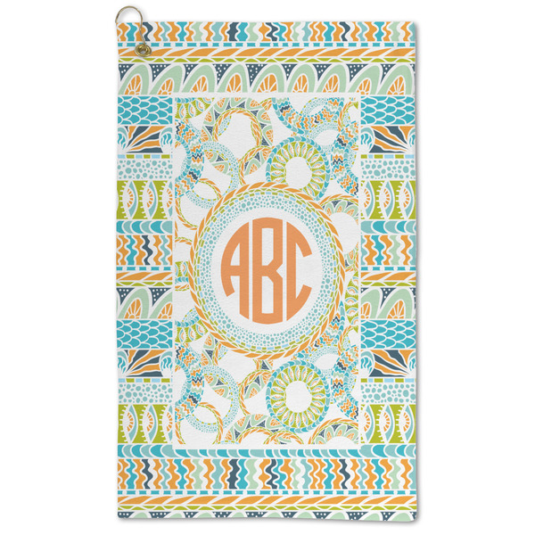 Custom Teal Ribbons & Labels Microfiber Golf Towel (Personalized)
