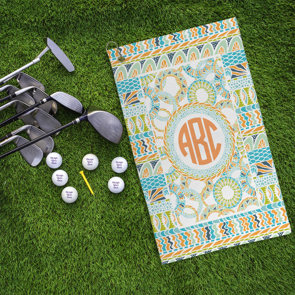 Teal Ribbons & Labels Microfiber Golf Towels - LIFESTYLE
