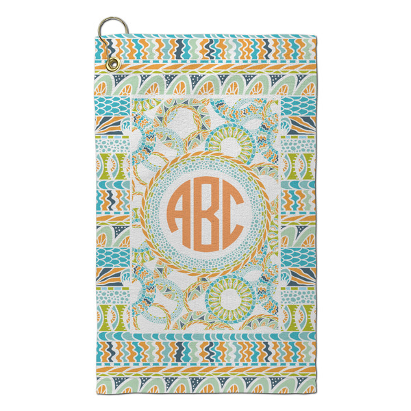 Custom Teal Ribbons & Labels Microfiber Golf Towel - Small (Personalized)