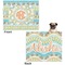 Teal Ribbons & Labels Microfleece Dog Blanket - Large- Front & Back