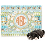 Teal Ribbons & Labels Dog Blanket (Personalized)