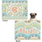 Teal Ribbons & Labels Microfleece Dog Blanket - Regular - Front & Back