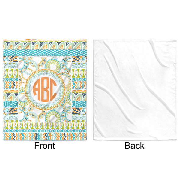 Teal Ribbons & Labels Minky Blanket - 50"x60" - Single Sided - Front & Back