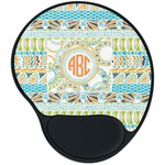 Teal Ribbons & Labels Mouse Pad with Wrist Support